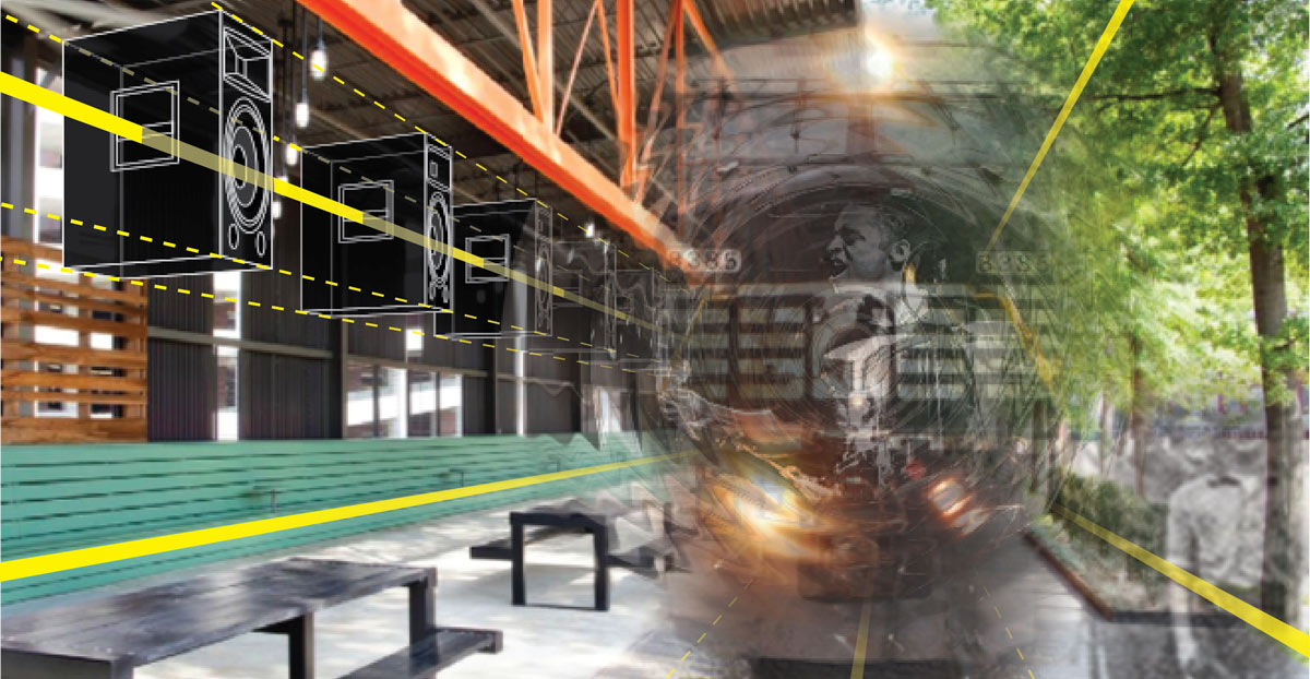 Image of train station art installation