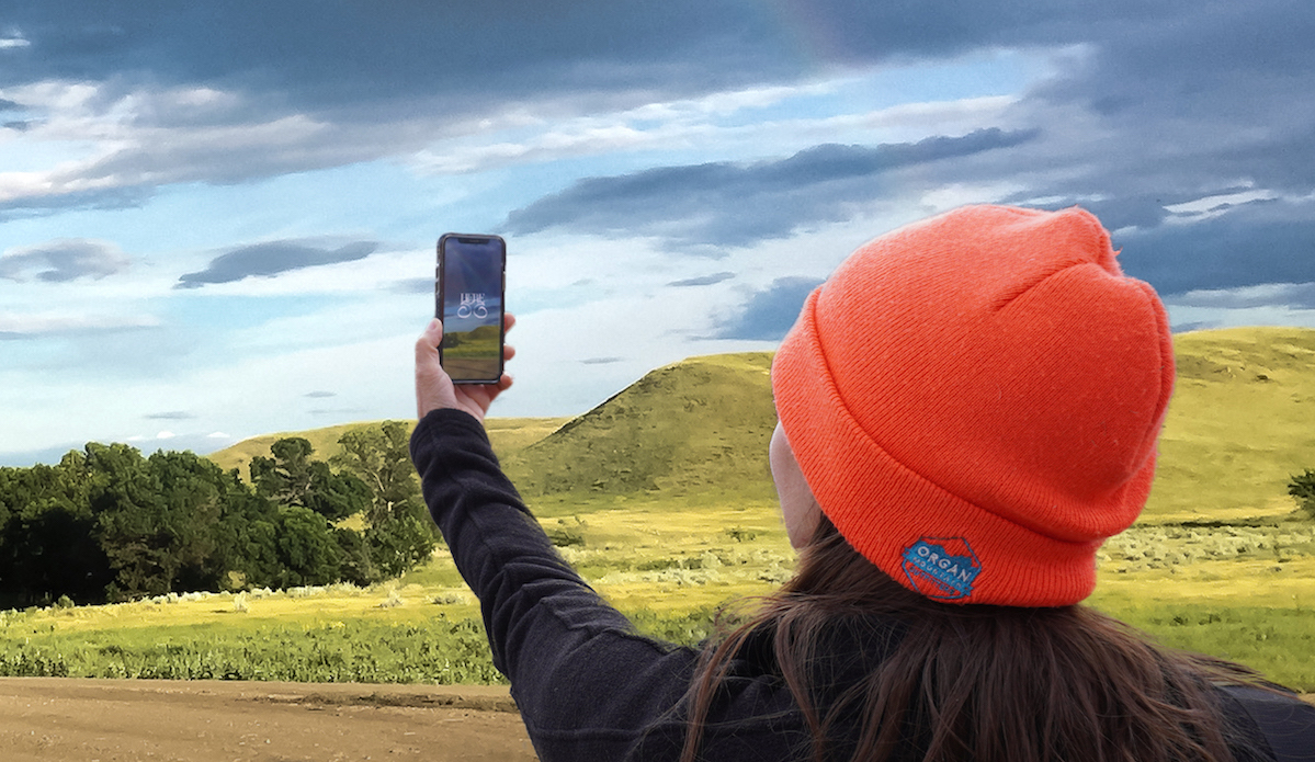 Photo of artist Ginger Dunnill using the app