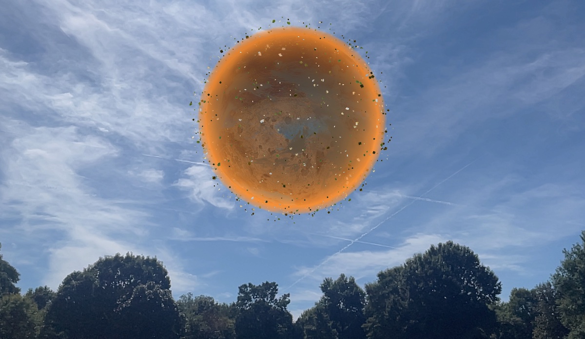 Image of the Earth under transformation in Stone Speaks AR project